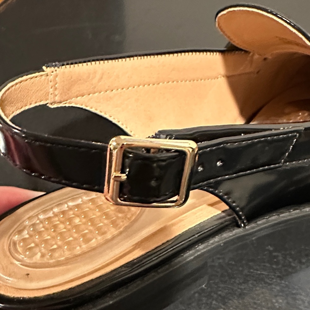 Madden Girl Black Patent Slingback Loafers 9.5 - Picture 9 of 9